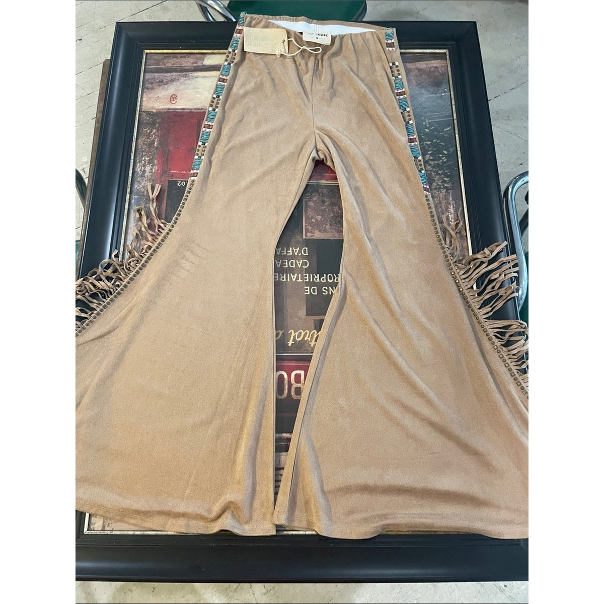 Savanna Jane Tan Suede-Look Wide Leg Pants