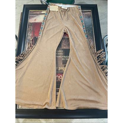 Savanna Jane Tan Suede-Look Wide Leg Pants