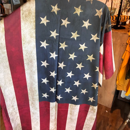 Patriotic Stars and Stripes Kimono Duster USA Jacket America 250!