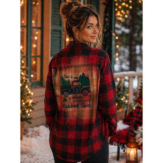 ⭐️ “This Is My Hallmark Christmas Movie Watching Shirt” Flannel Distressed ⭐️