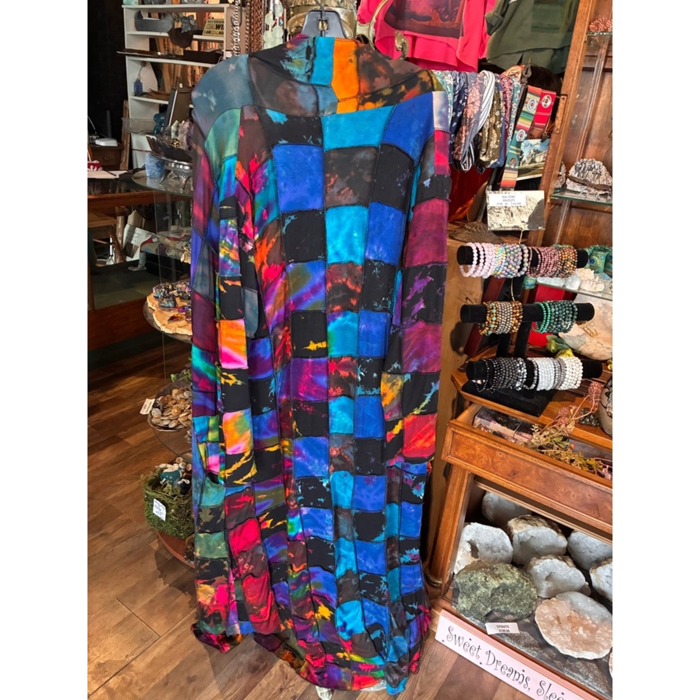 Colorful Tie-Dye Patchwork Duster
