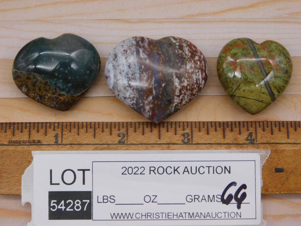 STONE HEARTS ROCK STONE LAPIDARY SPECIMEN