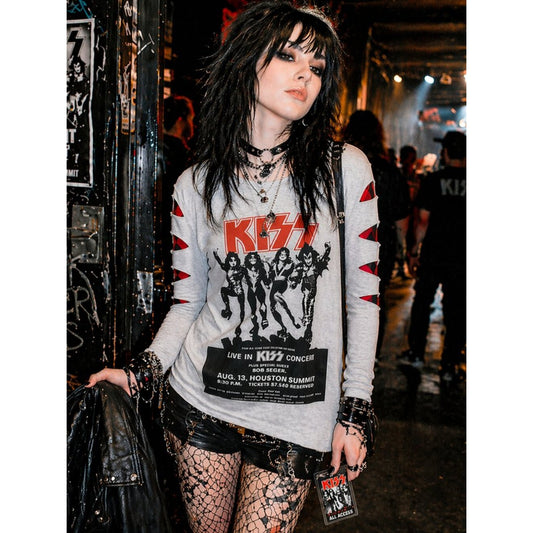 Gray Long Sleeve KISS Concert Tee T-Shirt