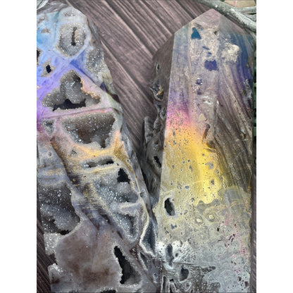 Large Rock Crystal Point Pair Home Art