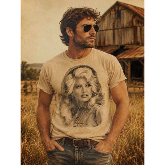 Dolly Parton Comfort Retro SM HATMAN ORIGINALS T SHIRT TEE MADE IN USA