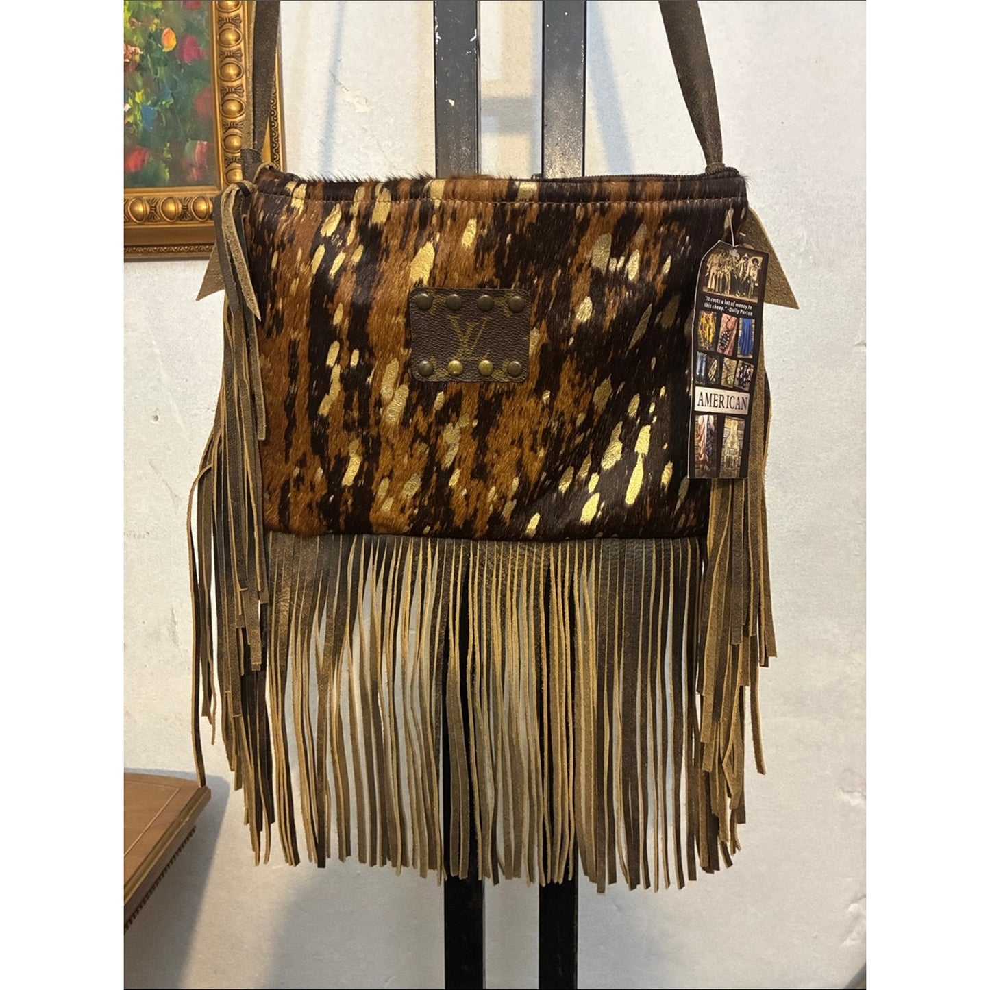 Fringed Cowhide Shoulder Bag American Concealed Carry