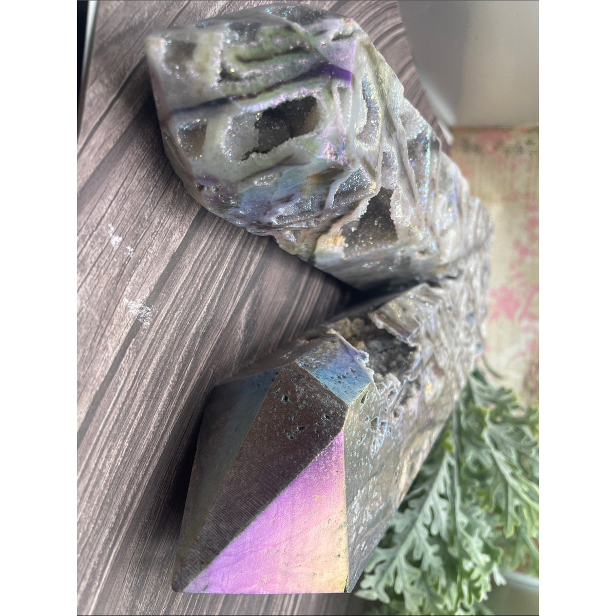 Large Rock Crystal Point Pair Home Art