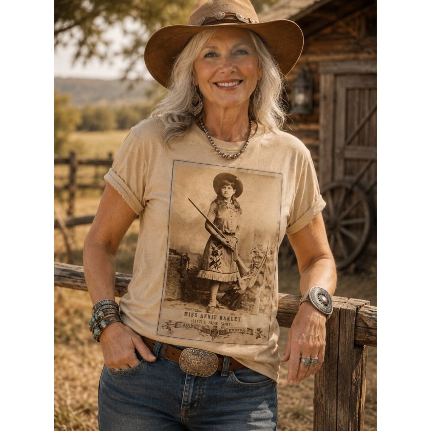 Annie Oakley Vintage Heritage Tee HATMAN ORIGINALS VINTAGE STYLE T SHIRT TEE