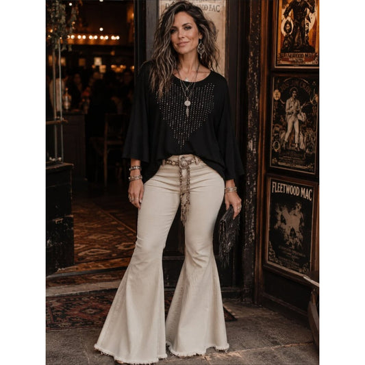 Black Studded Women's Top -