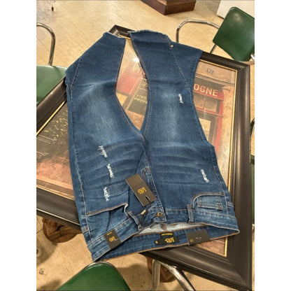 Lucky & Blessed Dark Blue Denim Flare Maxi Jeans plus size