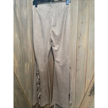 Savanna Jane Tan Suede-Look Wide Leg Pants
