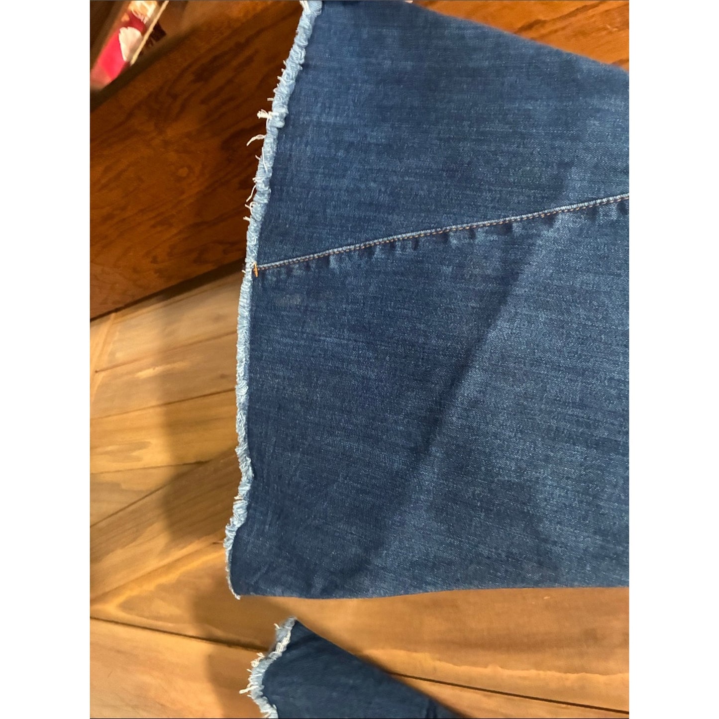 plus size Women's Dark Blue Distressed Bell Bottom Jeans