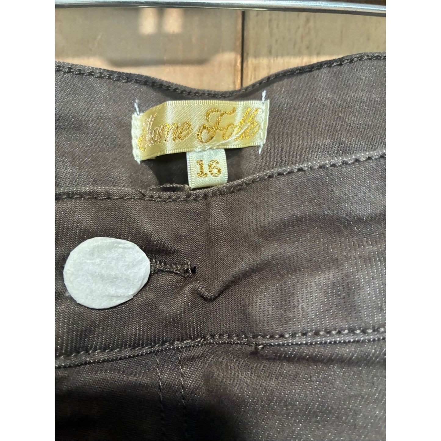 Plus size Home Folk Grey-Brown Flare Jeans with Frayed Hem