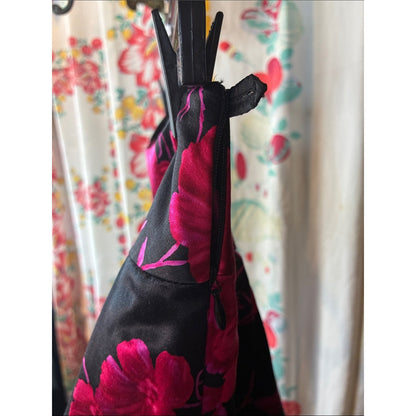Talbots Women's Black Skirt with Fuchsia Floral pattern