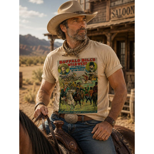 Buffalo Bill's Wild West Luxury Tee HATMAN ORIGINALS VINTAGE STYLE T SHIRT TEE