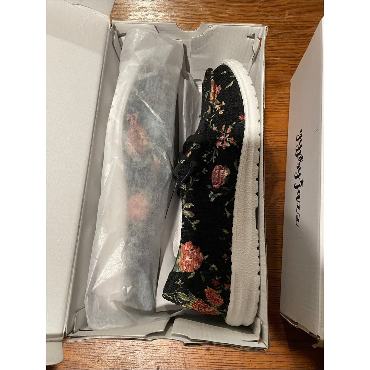Gypsy Jazz Black Floral Slip-On Loafers Shoe