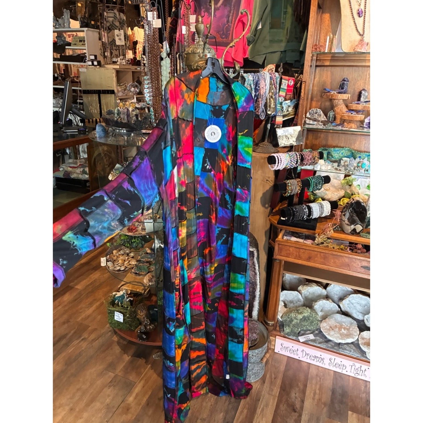 Colorful Tie-Dye Patchwork Duster