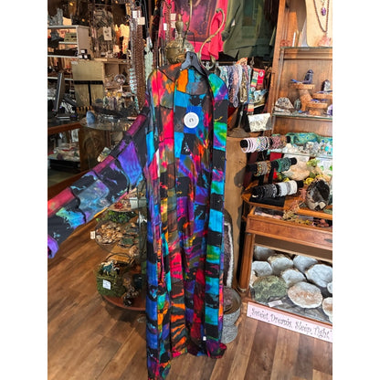 Colorful Tie-Dye Patchwork Duster