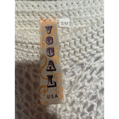 Vocal White Crochet hi-low Pencil Skirt