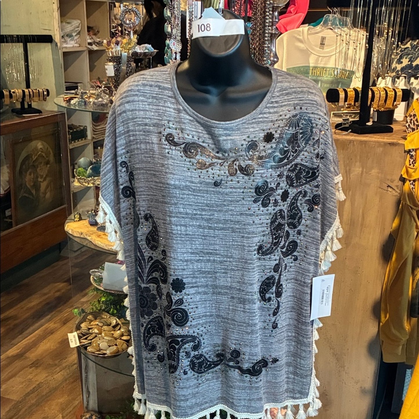 Gray Paisley Women's Top
