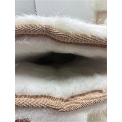 Cozy Faux Fur Pom Pom Winter Boots - Beige and Cream