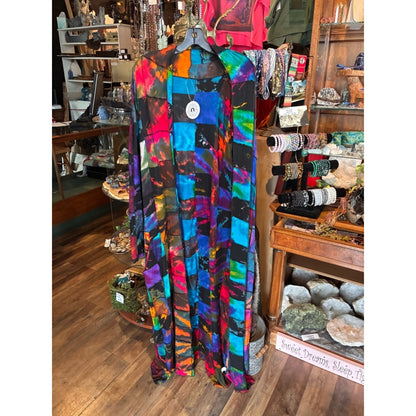 Colorful Tie-Dye Patchwork Duster