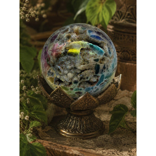 Multicolor Druzy Geode Sphere - Sparkling Pastel Tones Rock