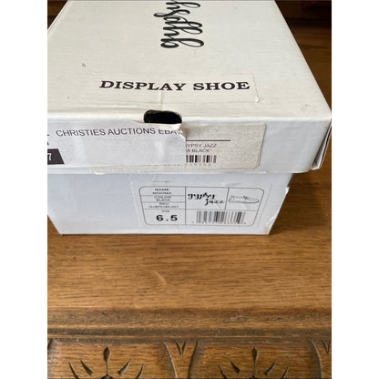 Gypsy Jazz Gray Canvas Slip-On with Brown Cowhide Print