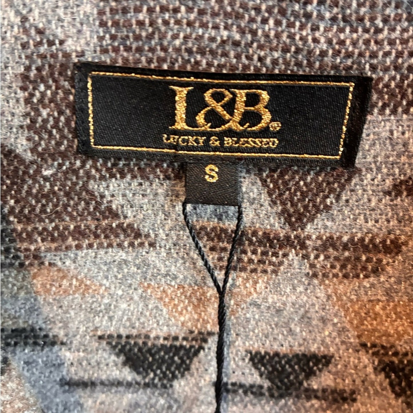 L&B Patterned Knit Cardigan - Gray & Brown