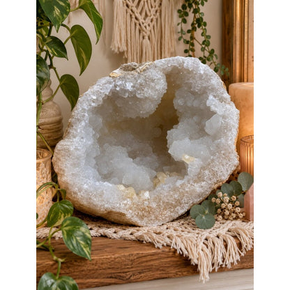 White Crystal Geode Display ROCK