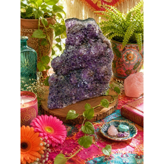 Large Amethyst Crystal Cluster Rock