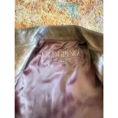 Old Gringo Studded Fringe Leather Jacket in Brown Like New