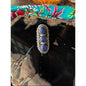 Silver Three-Stone Lapis Statement Ring - Blue