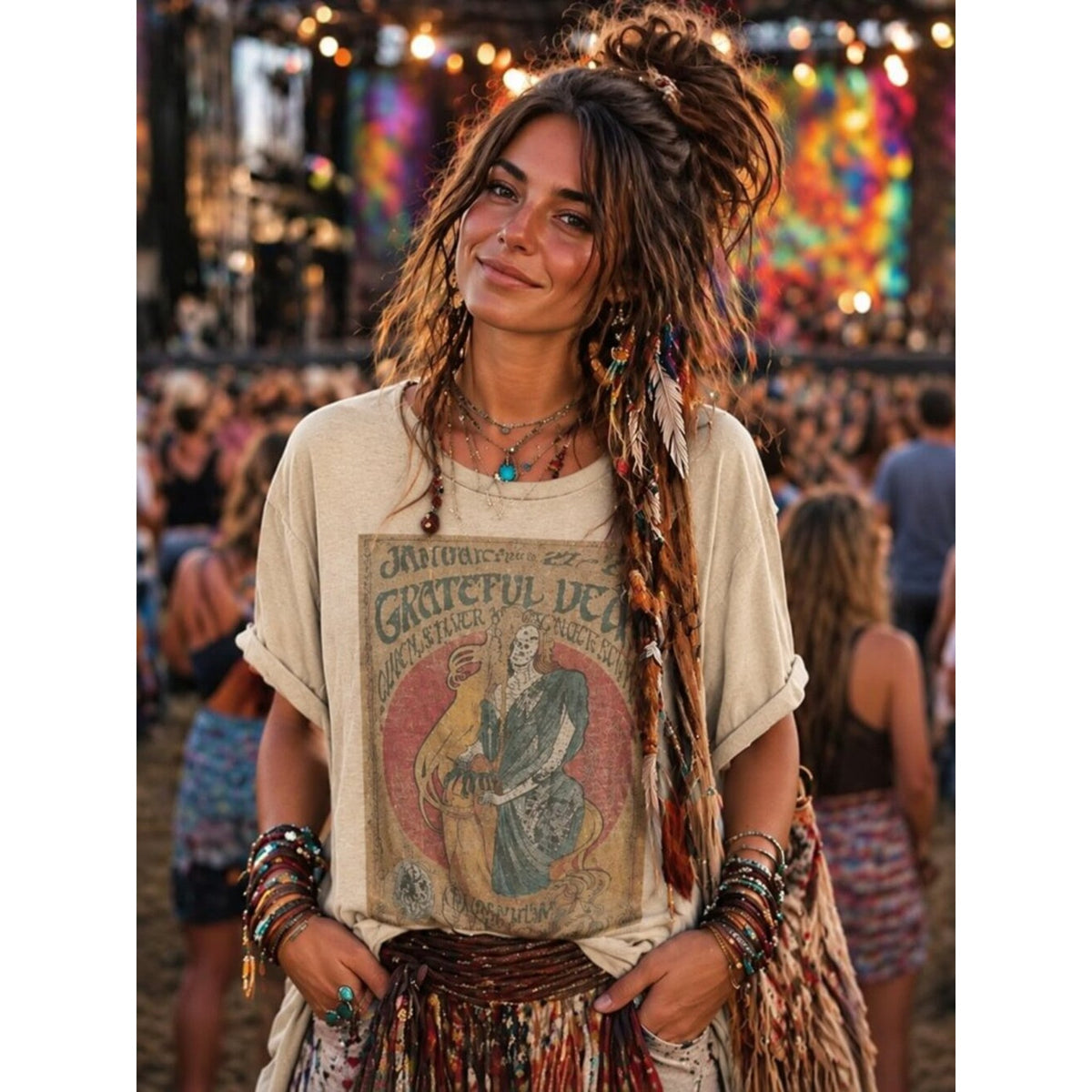 Grateful Dead HATMAN ORIGINALS T SHIRT TEE MADE IN USA