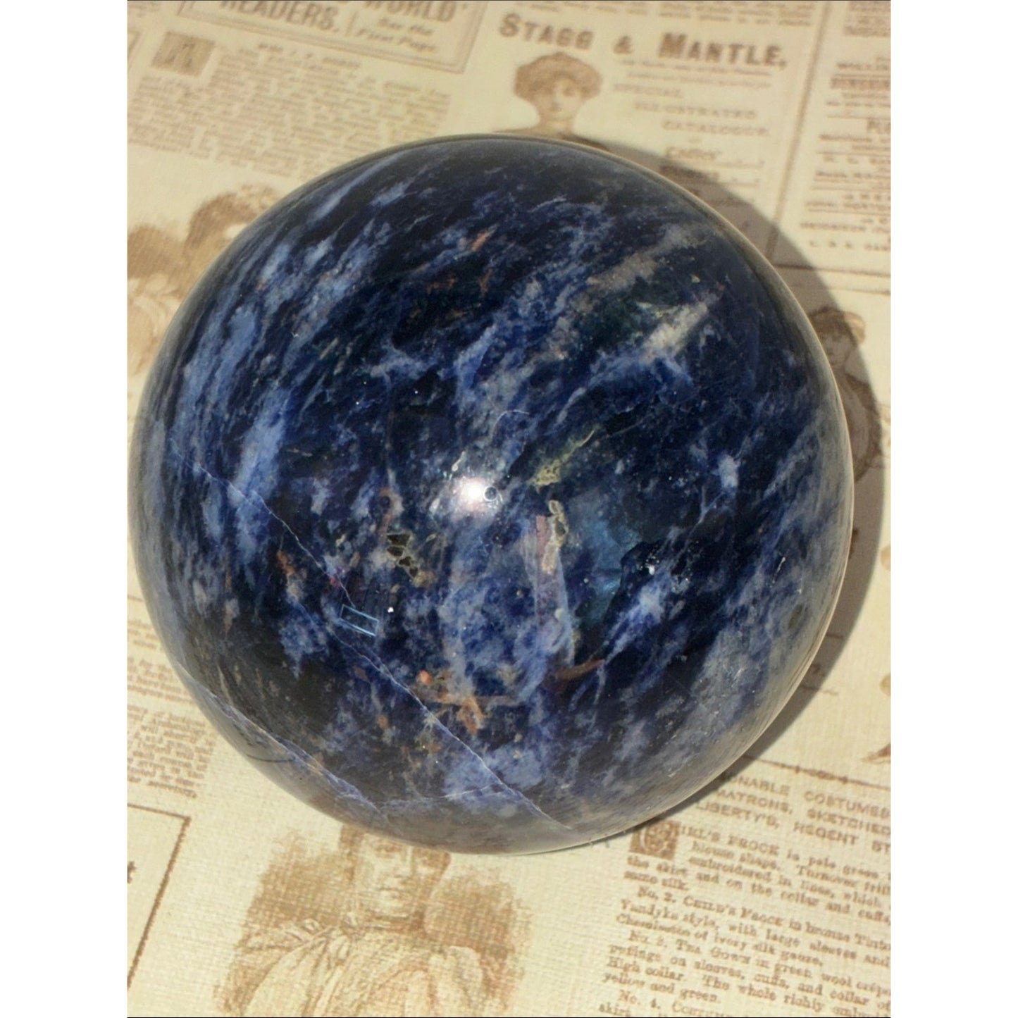 Blue Sodalite Crystal Sphere Rock