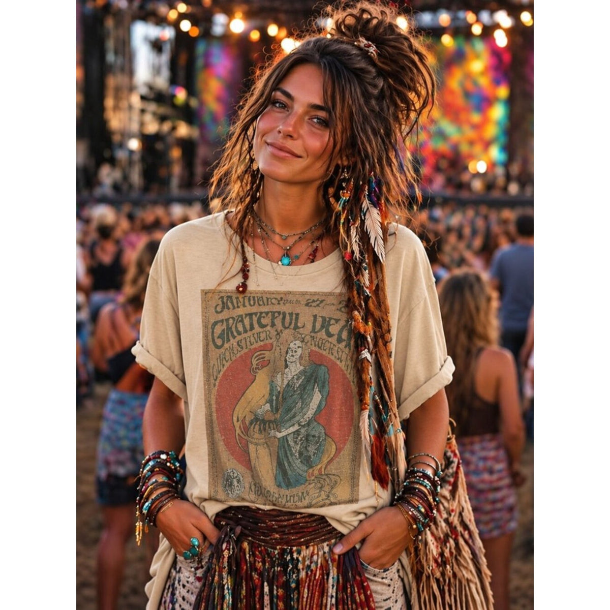 Grateful Dead HATMAN ORIGINALS T SHIRT TEE MADE IN USA