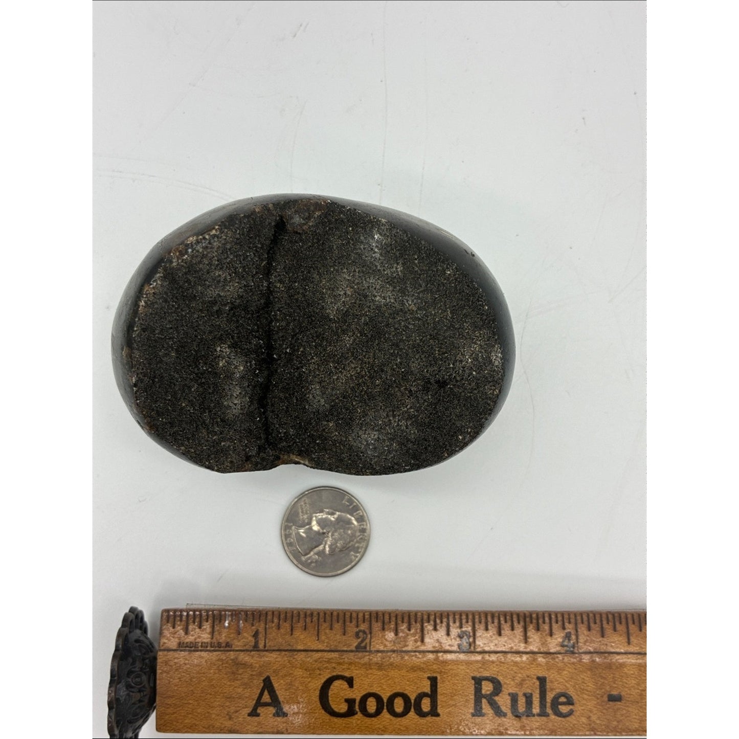 Polished Black and Brown Jasper Palm Stone Rock