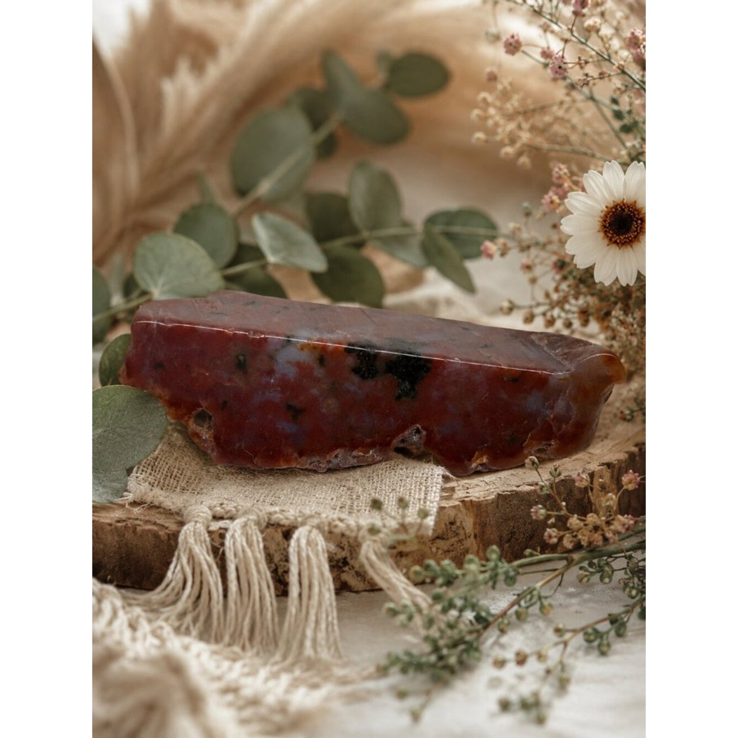 Polished Red Jasper Slab - Natural Red and Black Tones ROCK