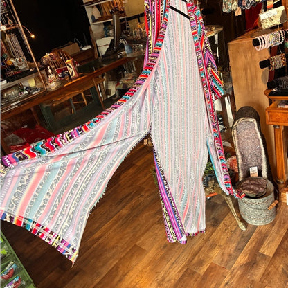 Vibrant Multicolor Striped Duster Kimono