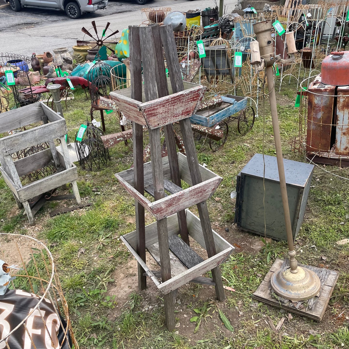 #148, Tall wood shelving