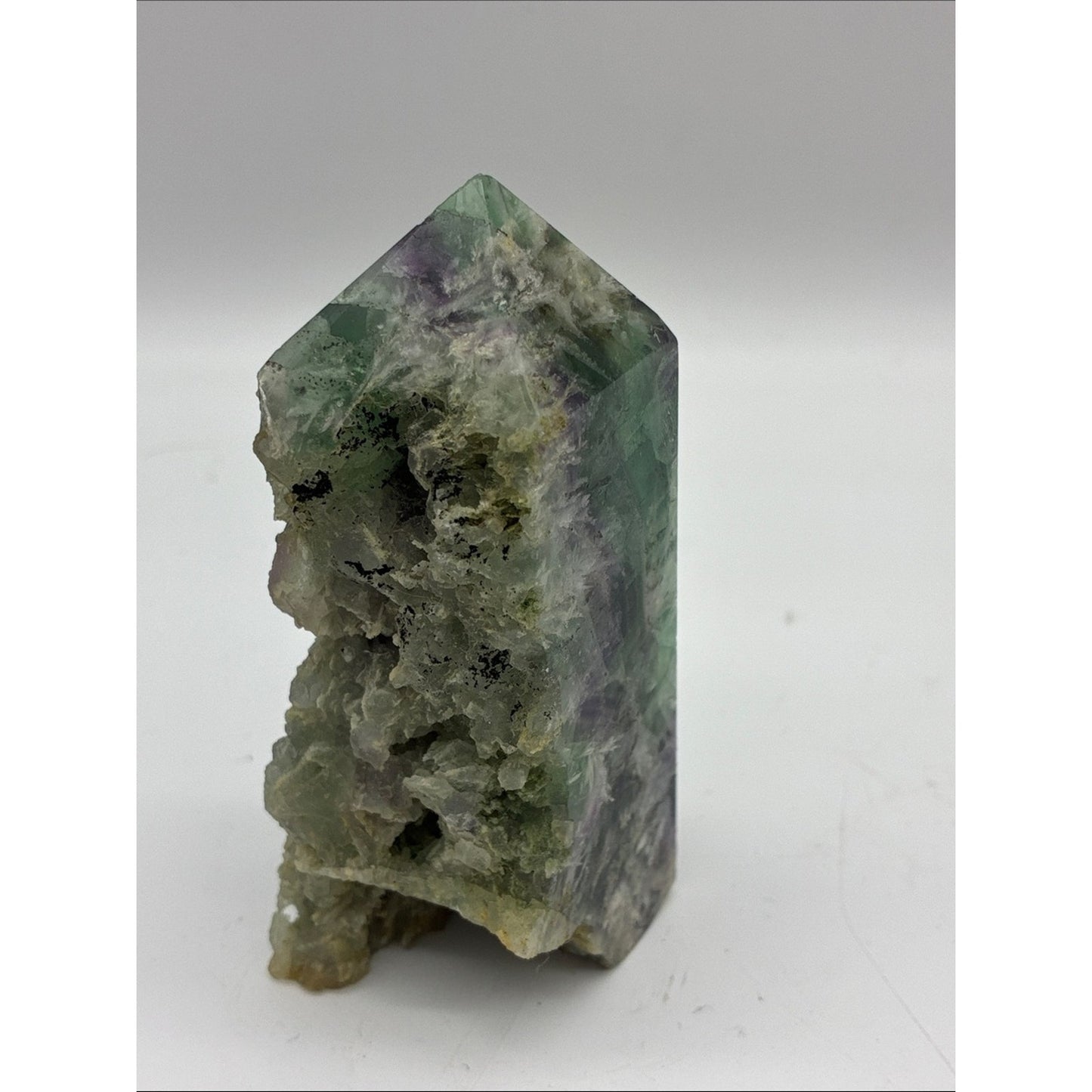 Natural Green Fluorite Crystal Point - Decorative Home Art Rock
