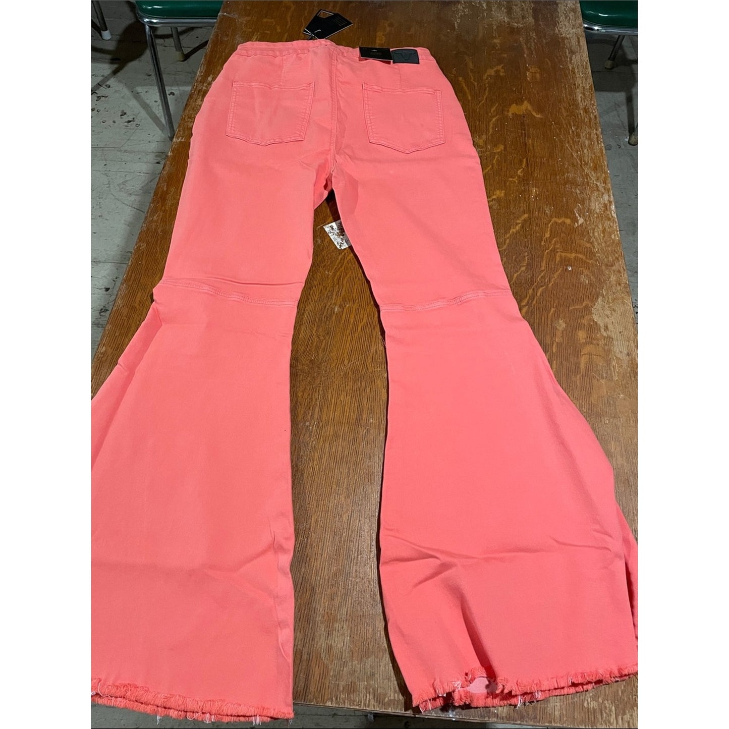Lucky & Blessed Coral High-Rise Flare Pants plus size