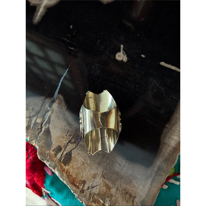 Women's Tiger's Eye Statement Ring - Silver-Tone with Red & Green Accents
