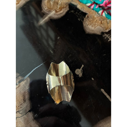 Silver-Style Black Stone and Turquoise Accent Ring - Boho Women Jewelry