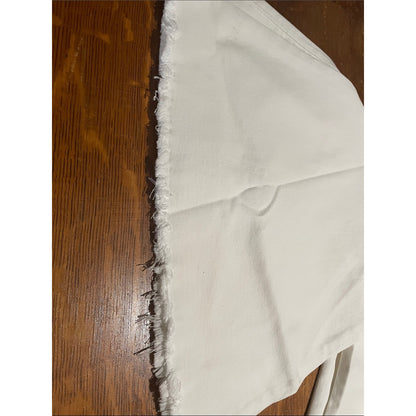Folk White Flare Wide-Leg Jeans with Raw Hem plus size