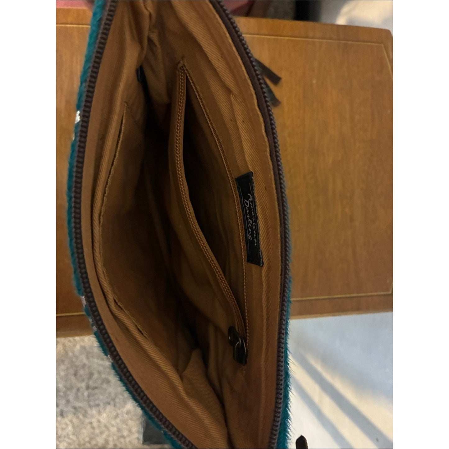 Turquoise Leather Fringe Crossbody Bag
