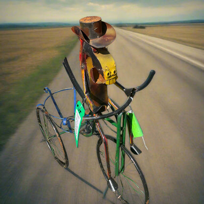 #105, Horse on bike planter