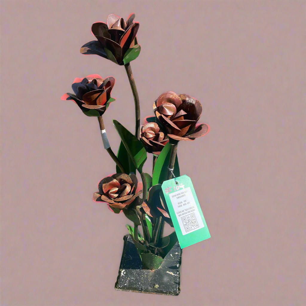 #104,Tall Metal Roses