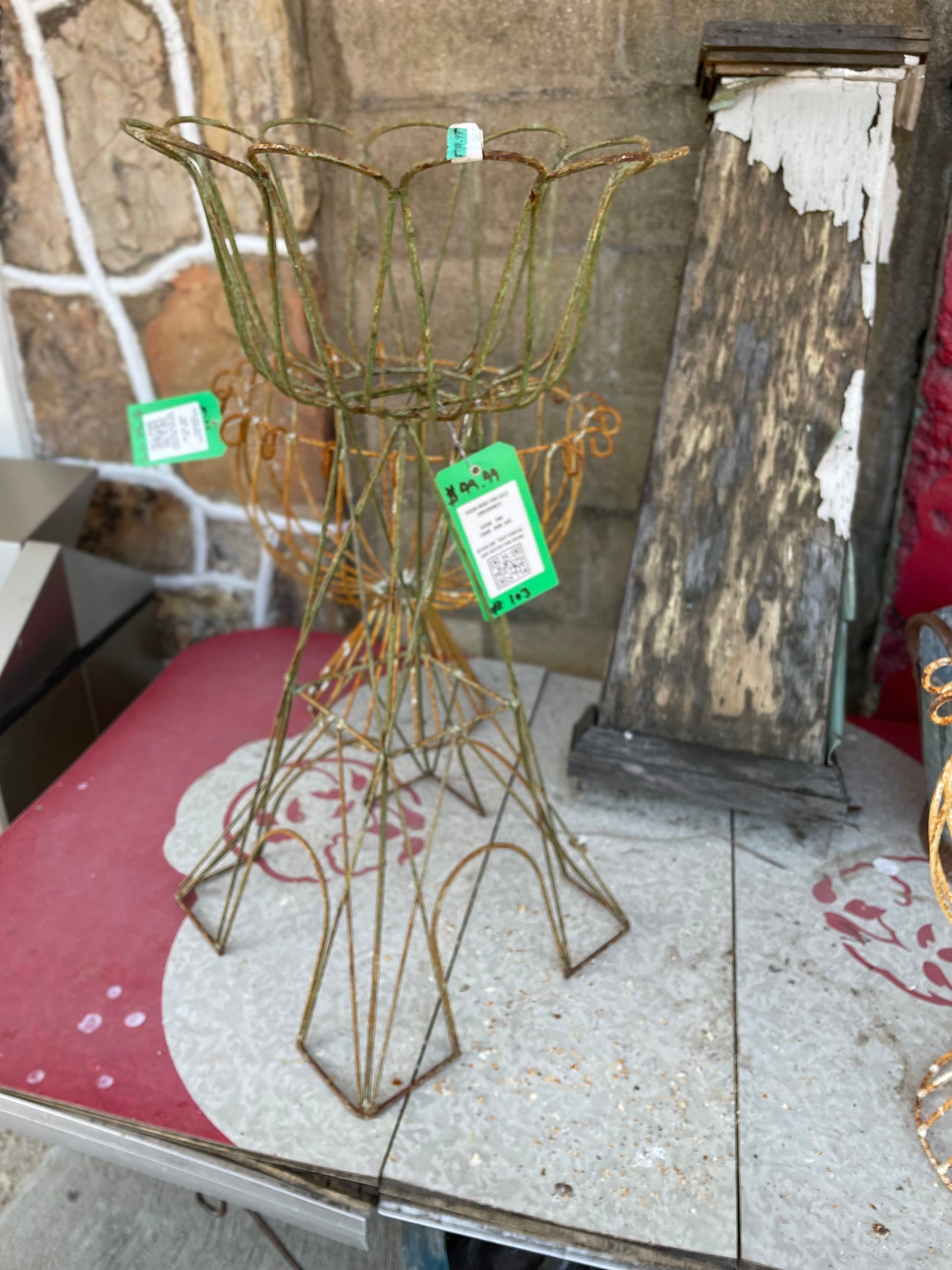#103, WROUGHT IRON PLANTER