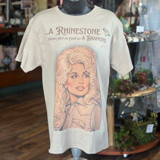 Rhinestone Diamond Quote Vintage T-Shirt - Dolly Parton Inspired